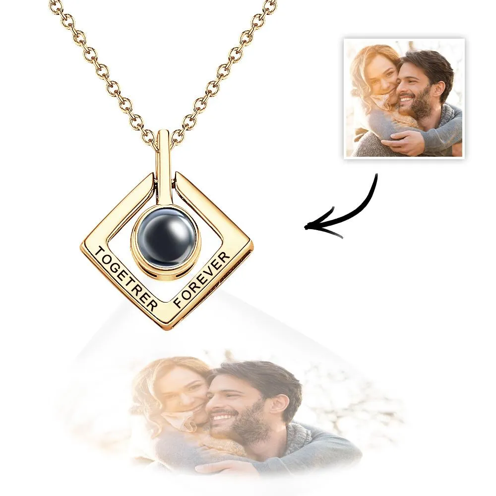 Custom Photo Projection Necklace Together Forever Geometry