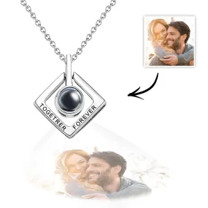 Custom Photo Projection Necklace Together Forever Geometry