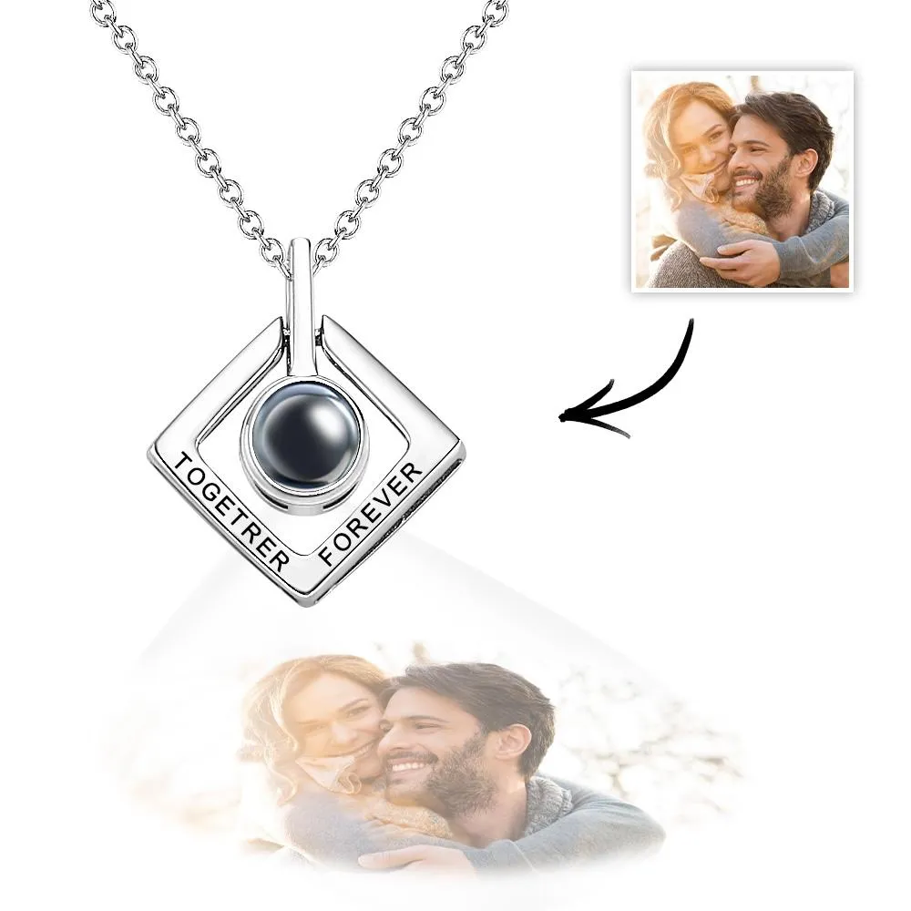 Custom Photo Projection Necklace Together Forever Geometry