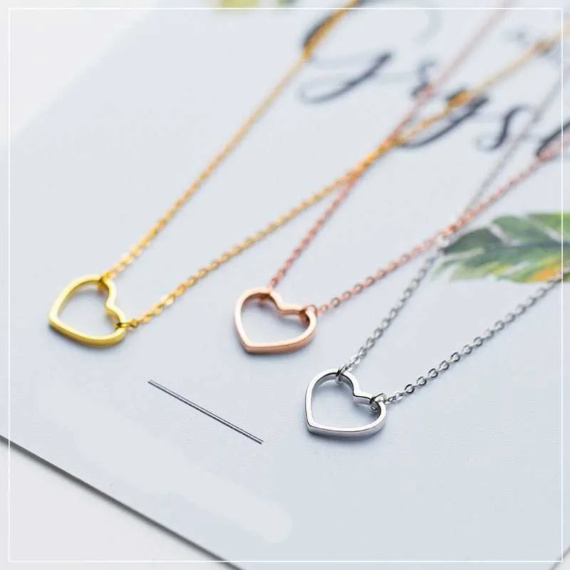 Cycolinks 925 Sterling Silver Hollow Heart Necklace