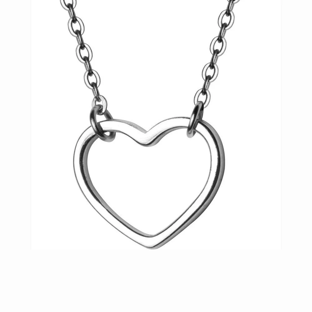 Cycolinks 925 Sterling Silver Hollow Heart Necklace