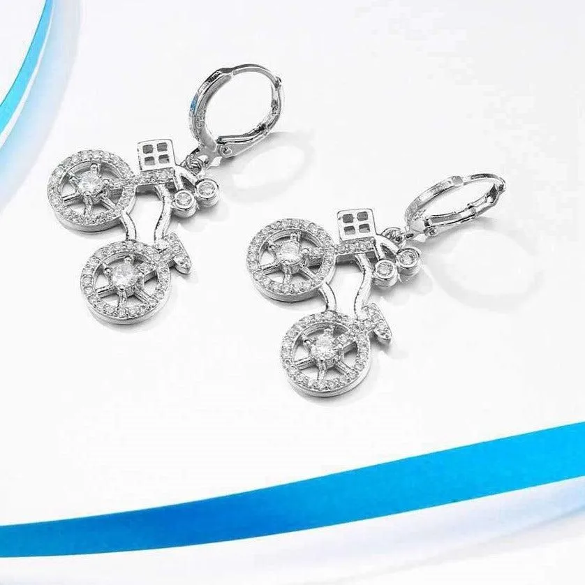 Cycolinks Bicycle Earring & Necklace Set