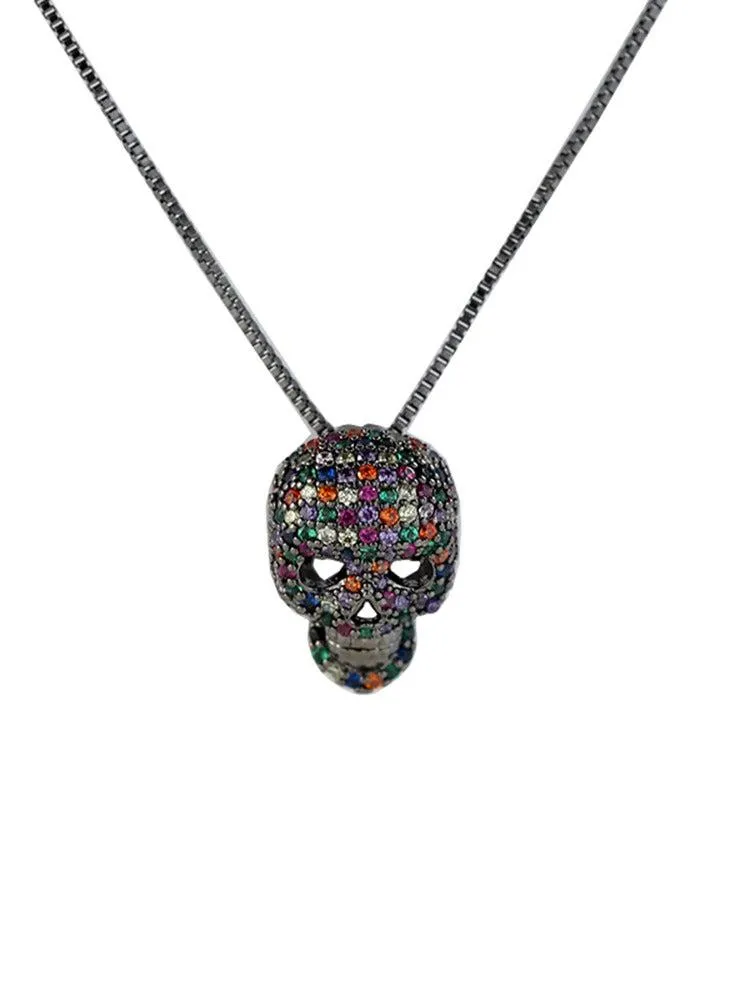 Cycolinks Rainbow Skull Cubic Zircon Necklace