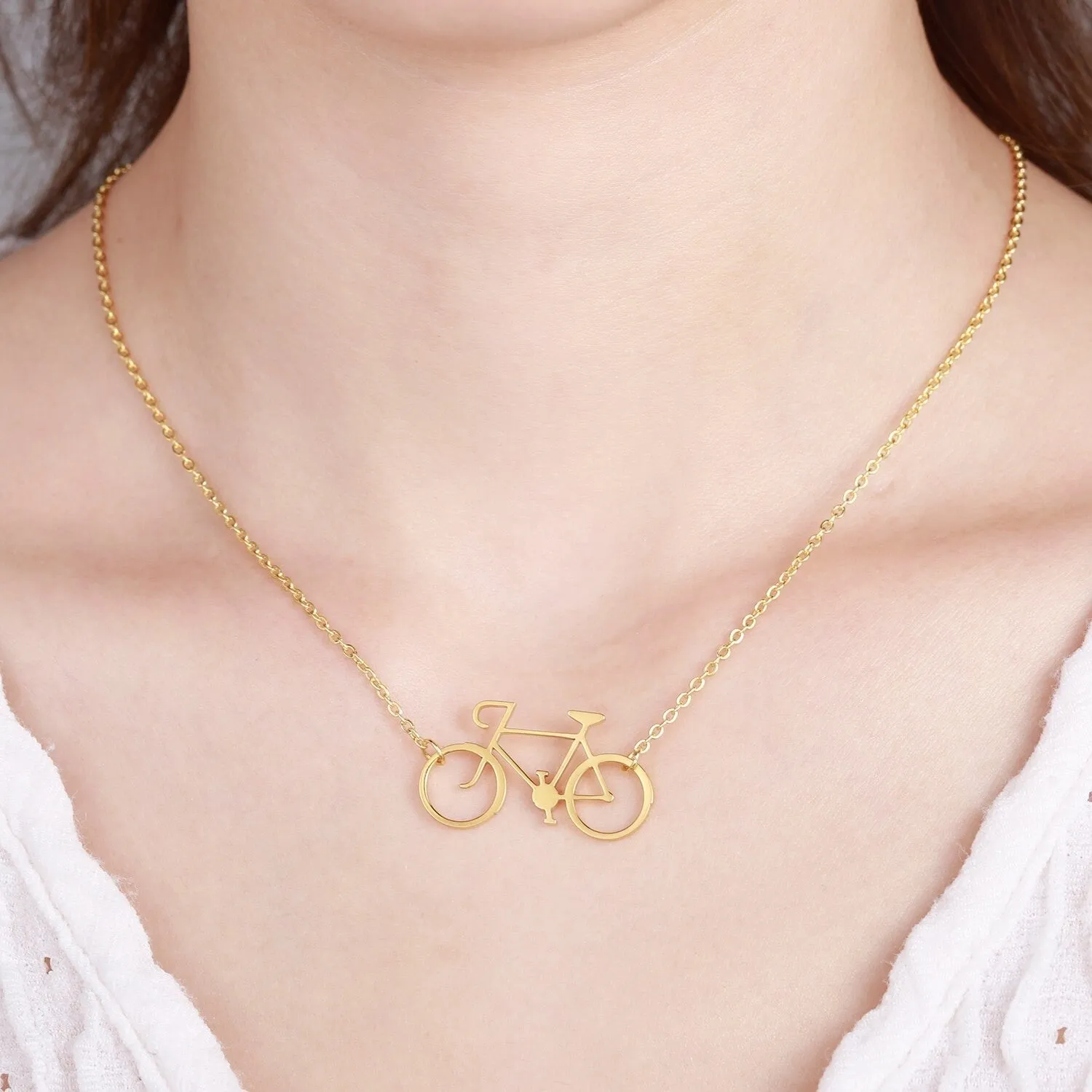 Cycolinks Stainless Steel Road Bike Necklace