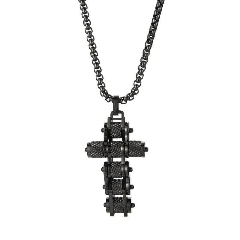 Cycolinks Titanium Steel Bike Chain Cross Necklace