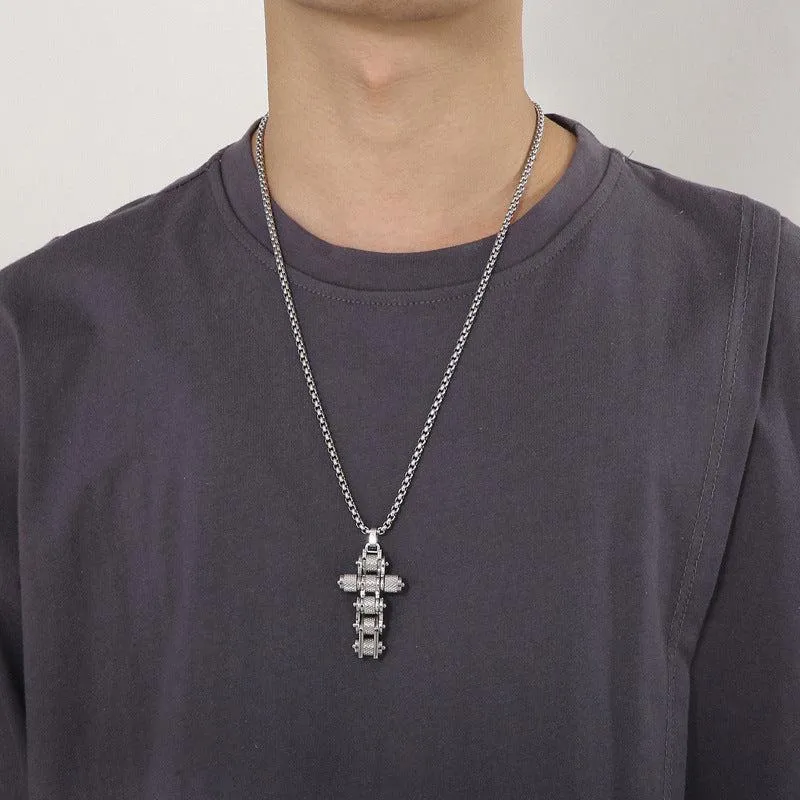 Cycolinks Titanium Steel Bike Chain Cross Necklace
