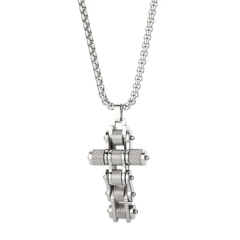 Cycolinks Titanium Steel Bike Chain Cross Necklace