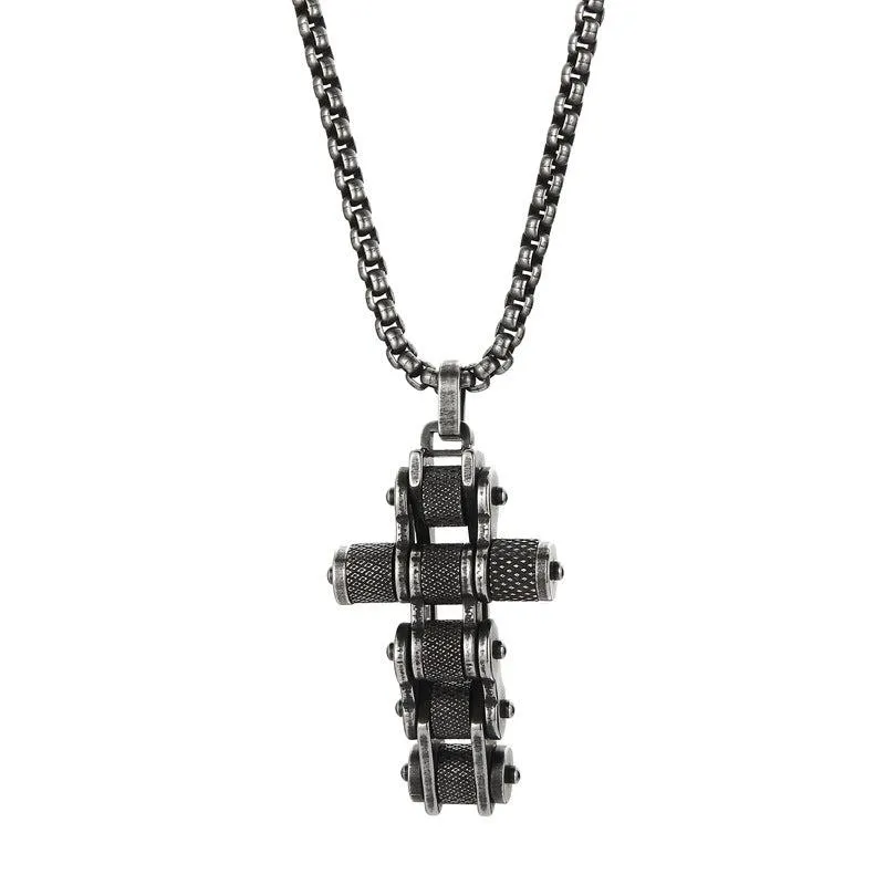 Cycolinks Titanium Steel Bike Chain Cross Necklace