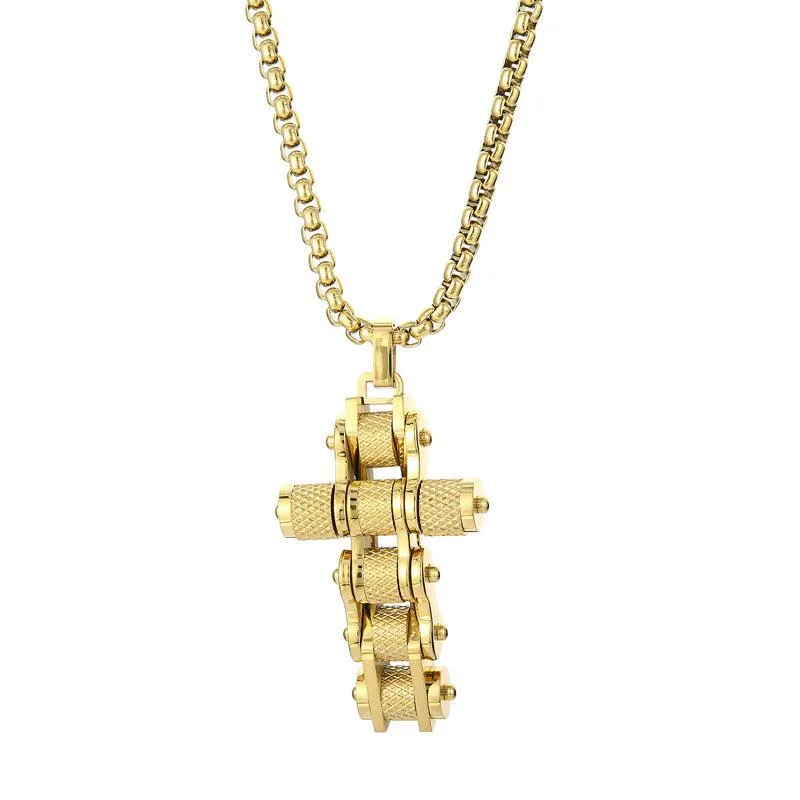 Cycolinks Titanium Steel Bike Chain Cross Necklace