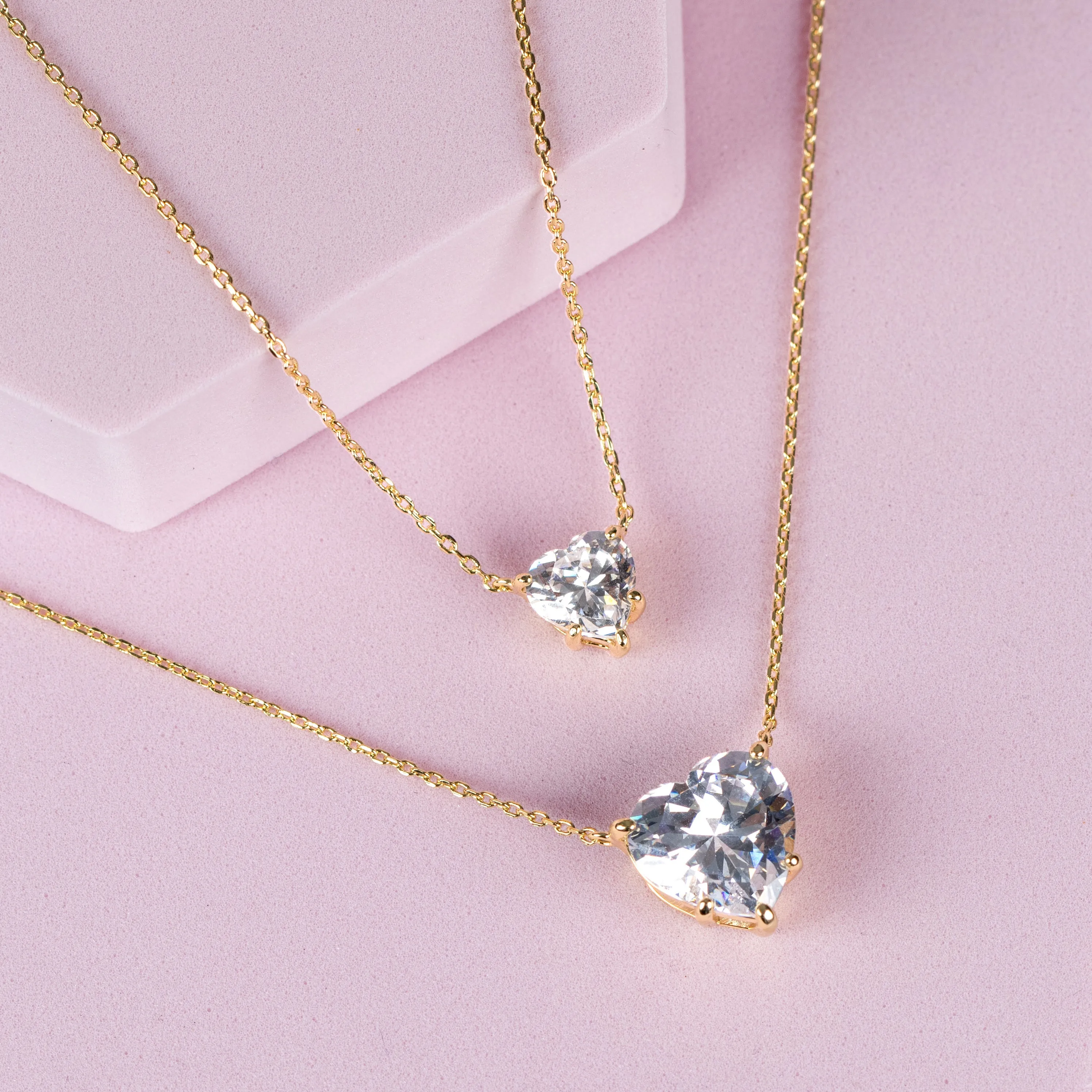 CZ Heart Shape Pendant Necklace
