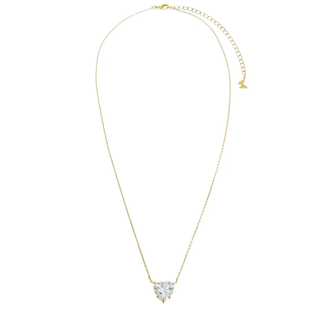 CZ Heart Shape Pendant Necklace