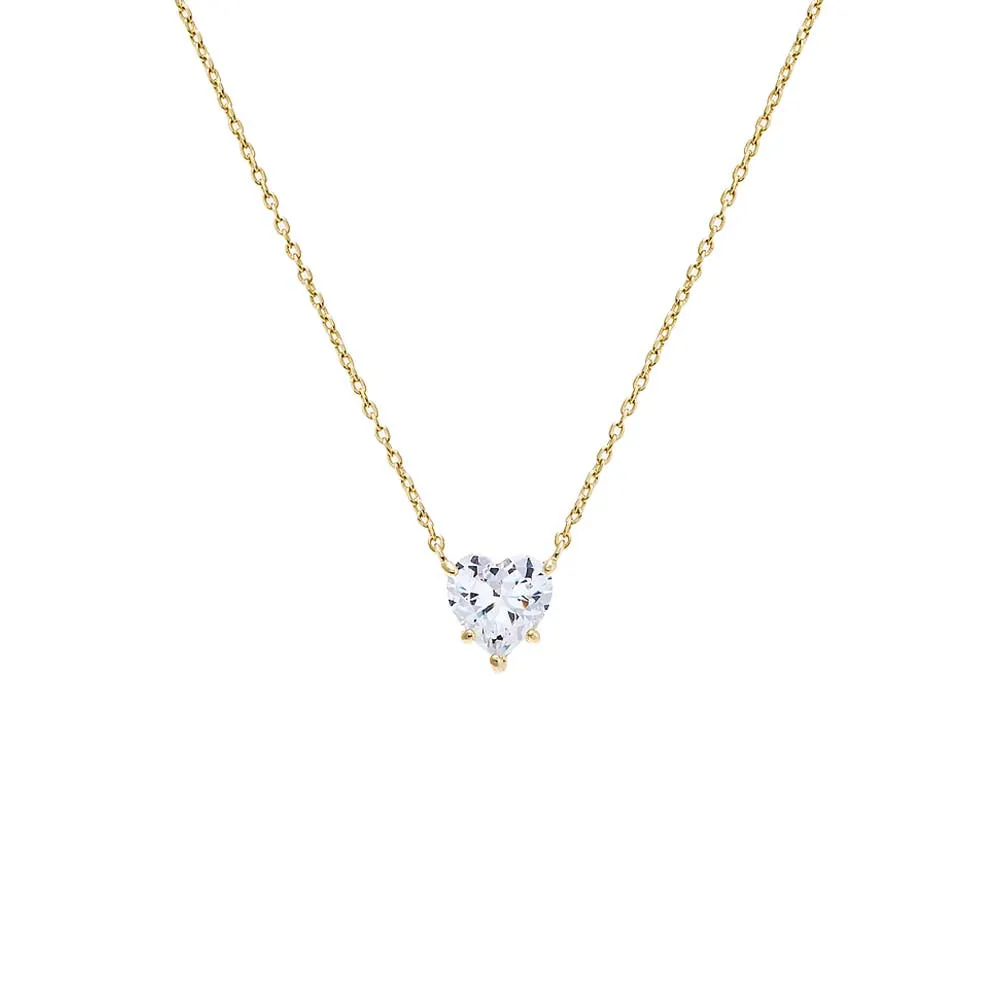 CZ Heart Shape Pendant Necklace