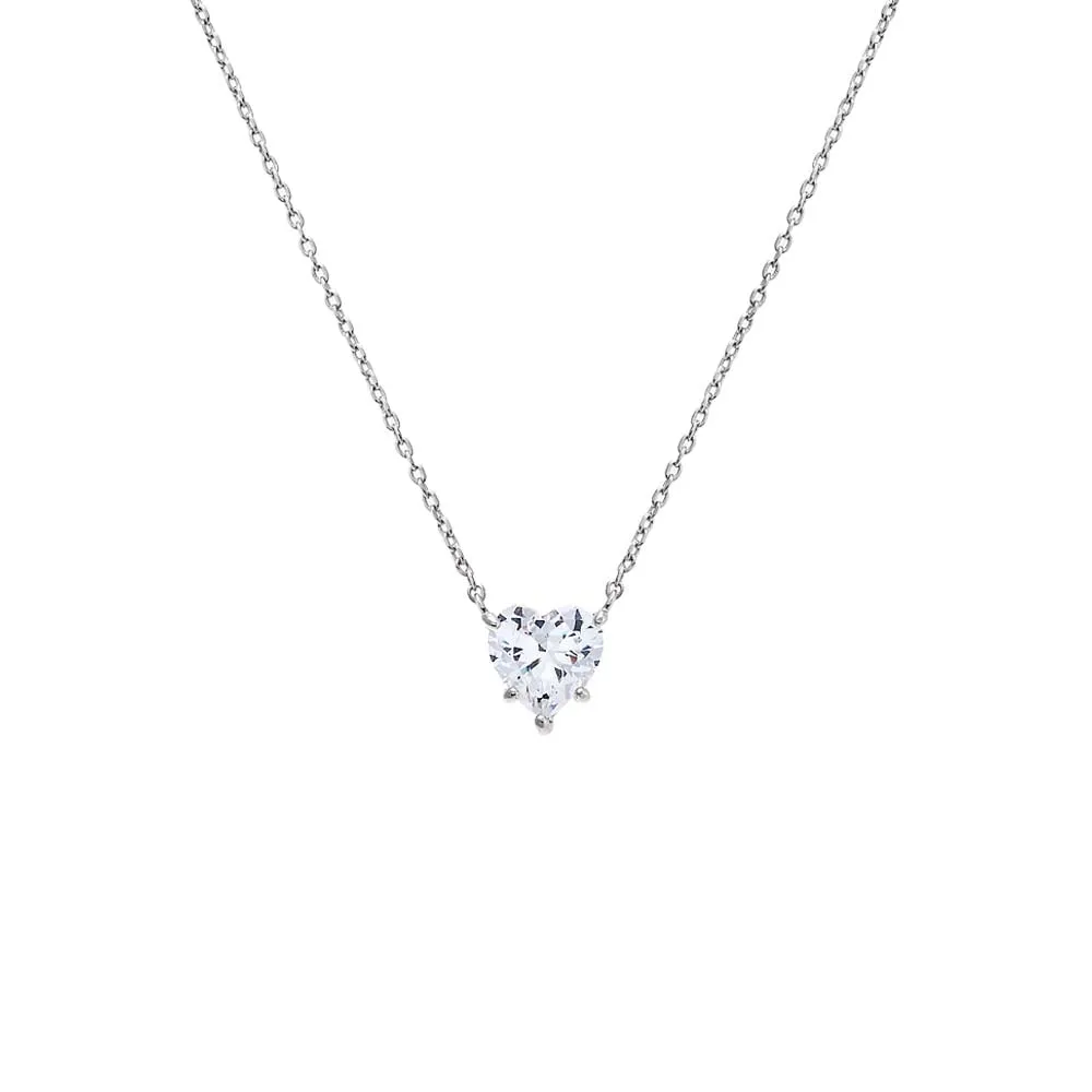CZ Heart Shape Pendant Necklace