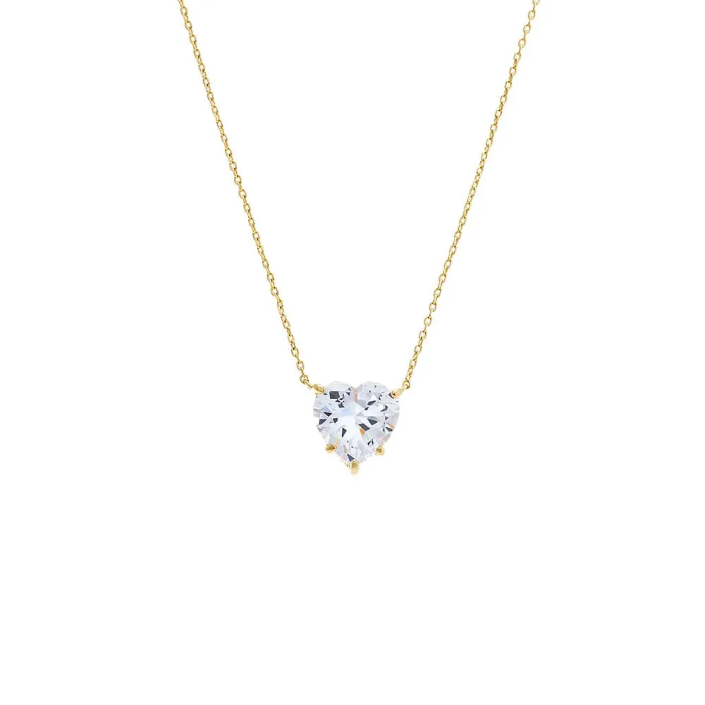 CZ Heart Shape Pendant Necklace