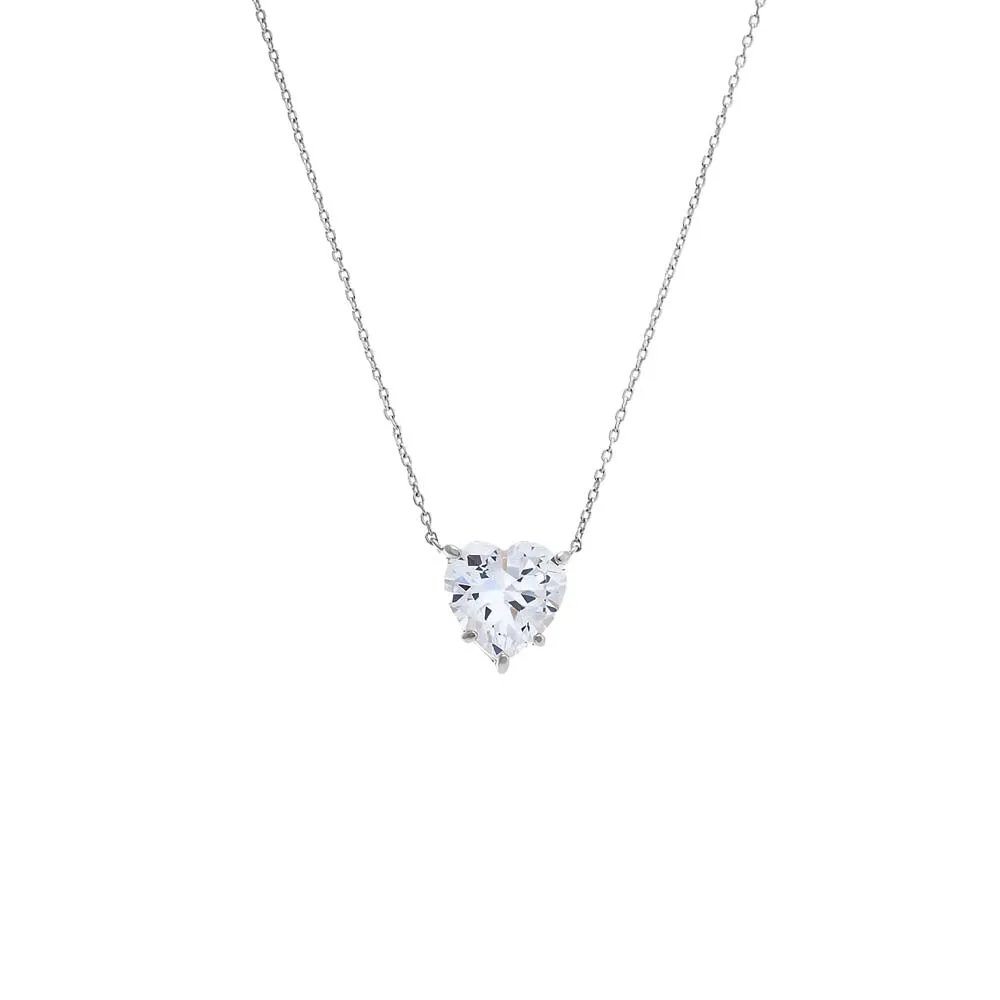 CZ Heart Shape Pendant Necklace