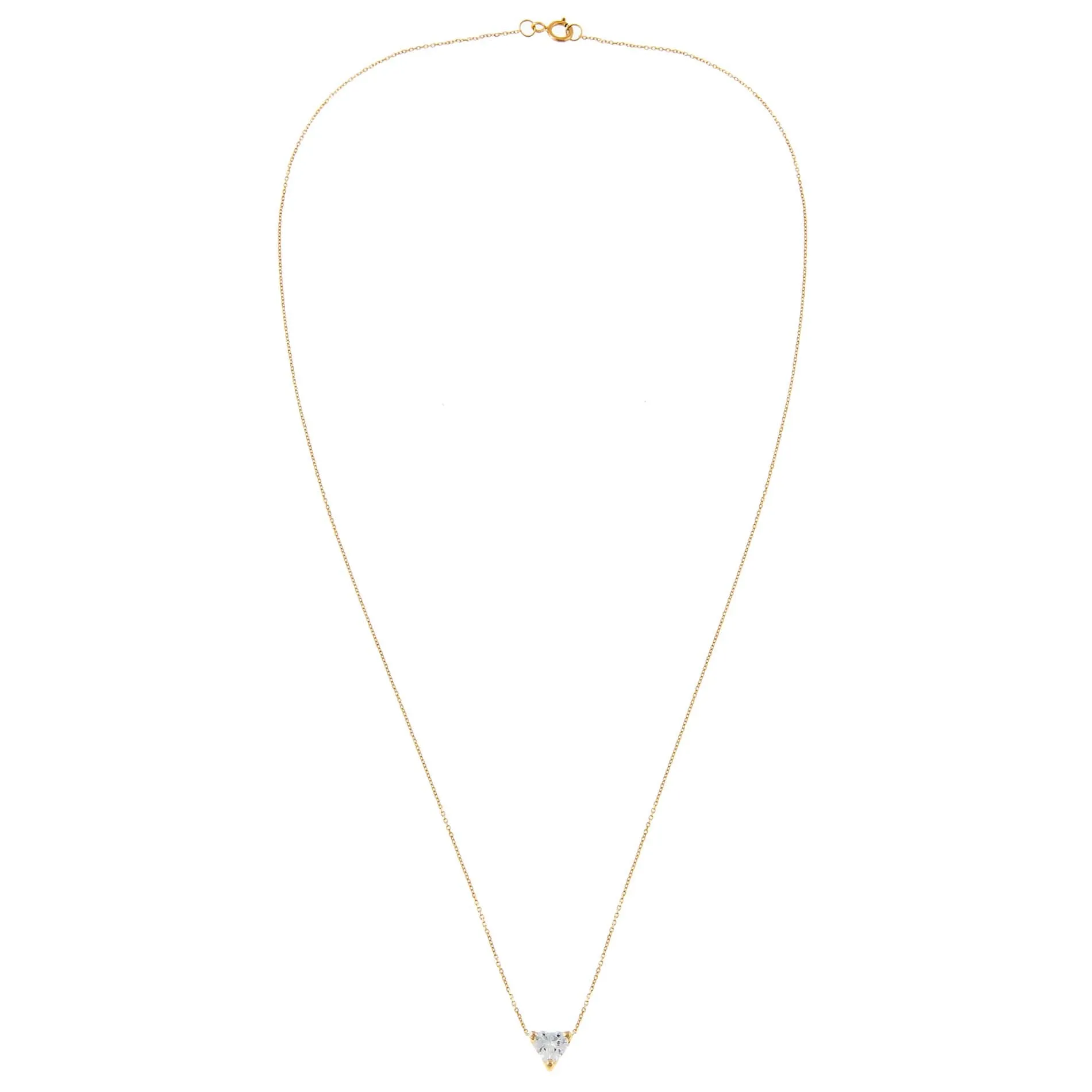 CZ Mini Heart Necklace 14K