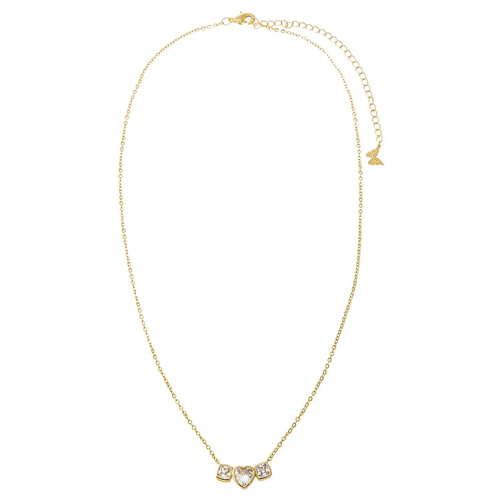 CZ Triple Bezel Bar Pendant Necklace