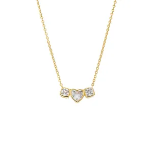 CZ Triple Bezel Bar Pendant Necklace