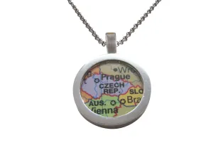 Czech Republic Map Pendant Necklace