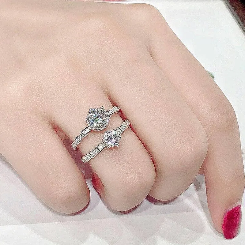 D Color 1ct Diamond Women's Engagement Ring Pass Diamond Test