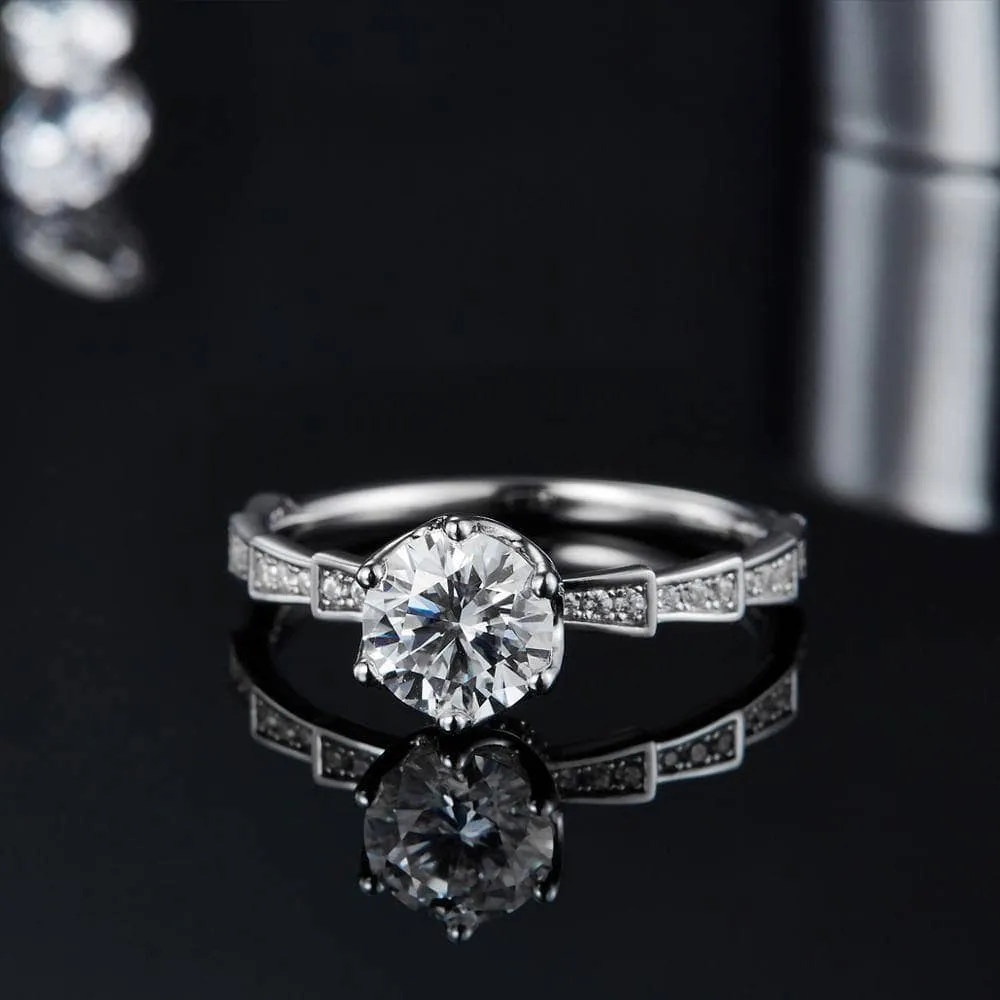 D Color 1ct Diamond Women's Engagement Ring Pass Diamond Test