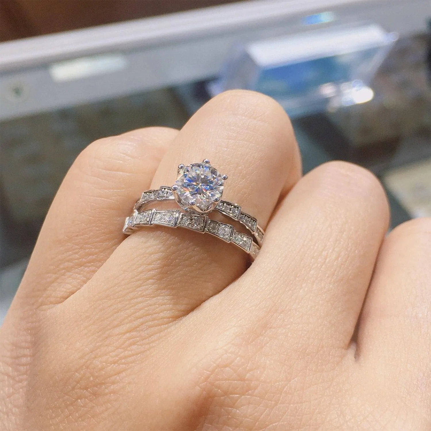 D Color 1ct Diamond Women's Engagement Ring Pass Diamond Test