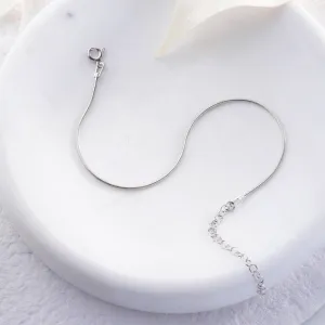 Dainty Chain Bracelet Round Snake Link in Sterling Silver
