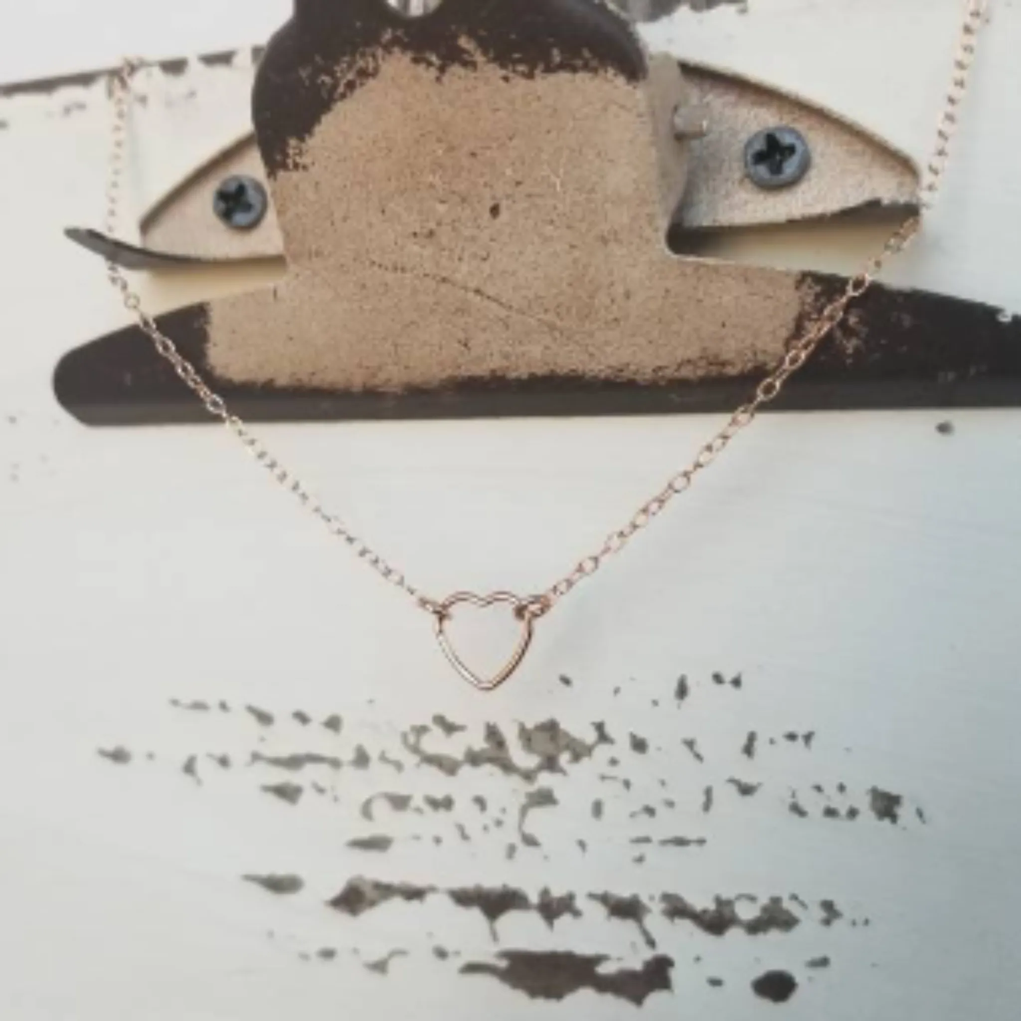 Dainty Open Heart Necklace - Sterling, Gold, or Rose Gold
