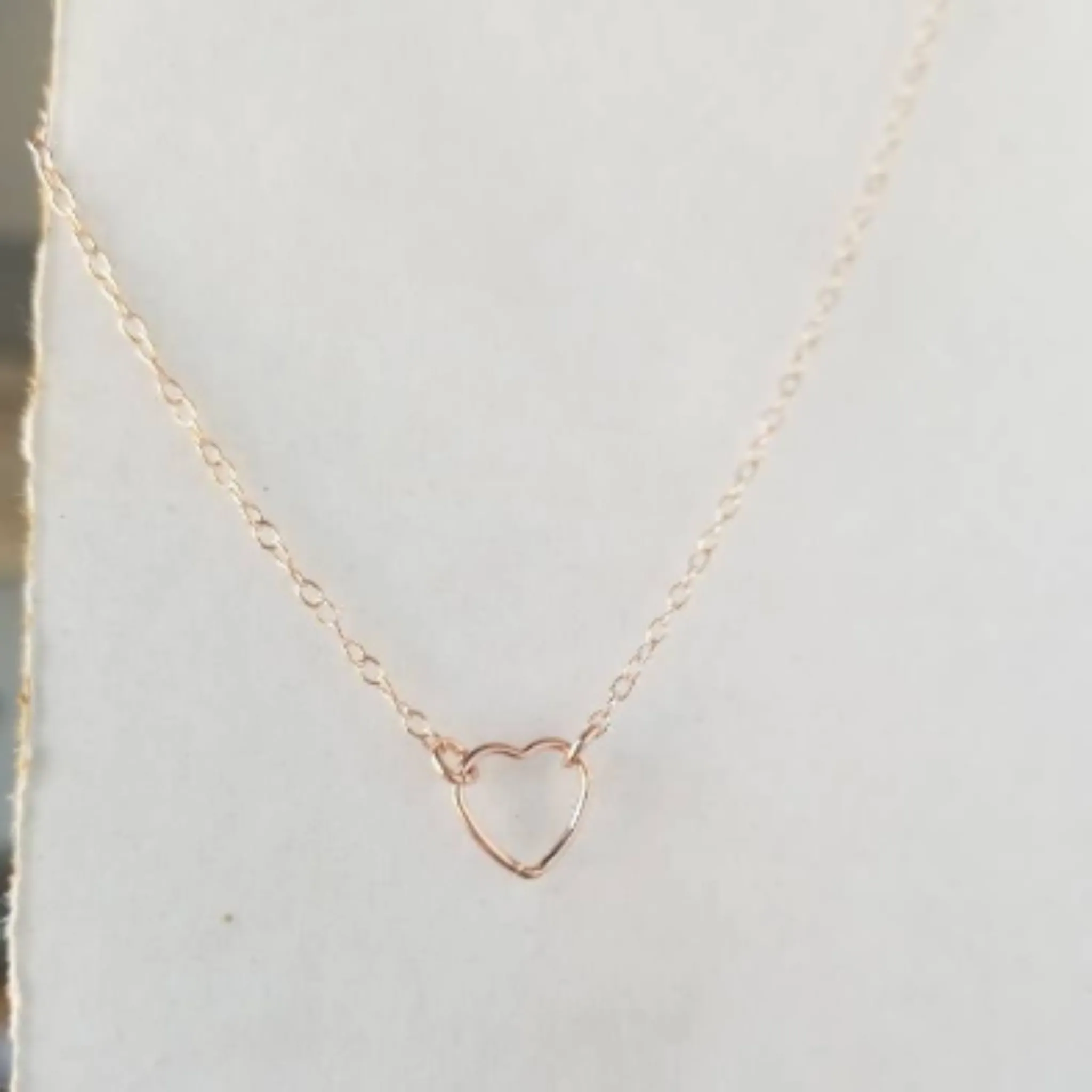 Dainty Open Heart Necklace - Sterling, Gold, or Rose Gold