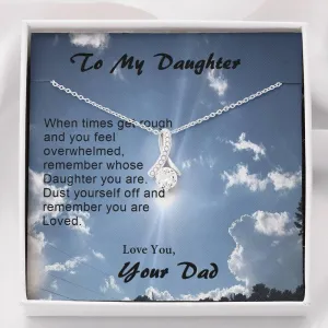 Daughter ALLURING BEAUTY Necklace, Dad Daughter Gift, Christmas, Anniversary, Birthday, Custom Message Card, Gift to Daughter