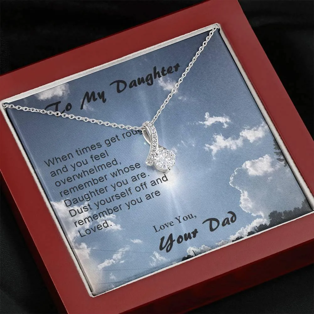 Daughter ALLURING BEAUTY Necklace, Dad Daughter Gift, Christmas, Anniversary, Birthday, Custom Message Card, Gift to Daughter