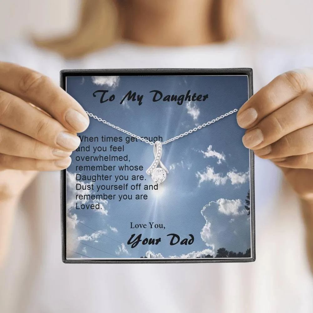 Daughter ALLURING BEAUTY Necklace, Dad Daughter Gift, Christmas, Anniversary, Birthday, Custom Message Card, Gift to Daughter