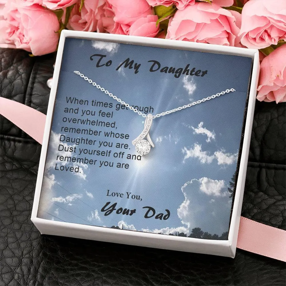 Daughter ALLURING BEAUTY Necklace, Dad Daughter Gift, Christmas, Anniversary, Birthday, Custom Message Card, Gift to Daughter