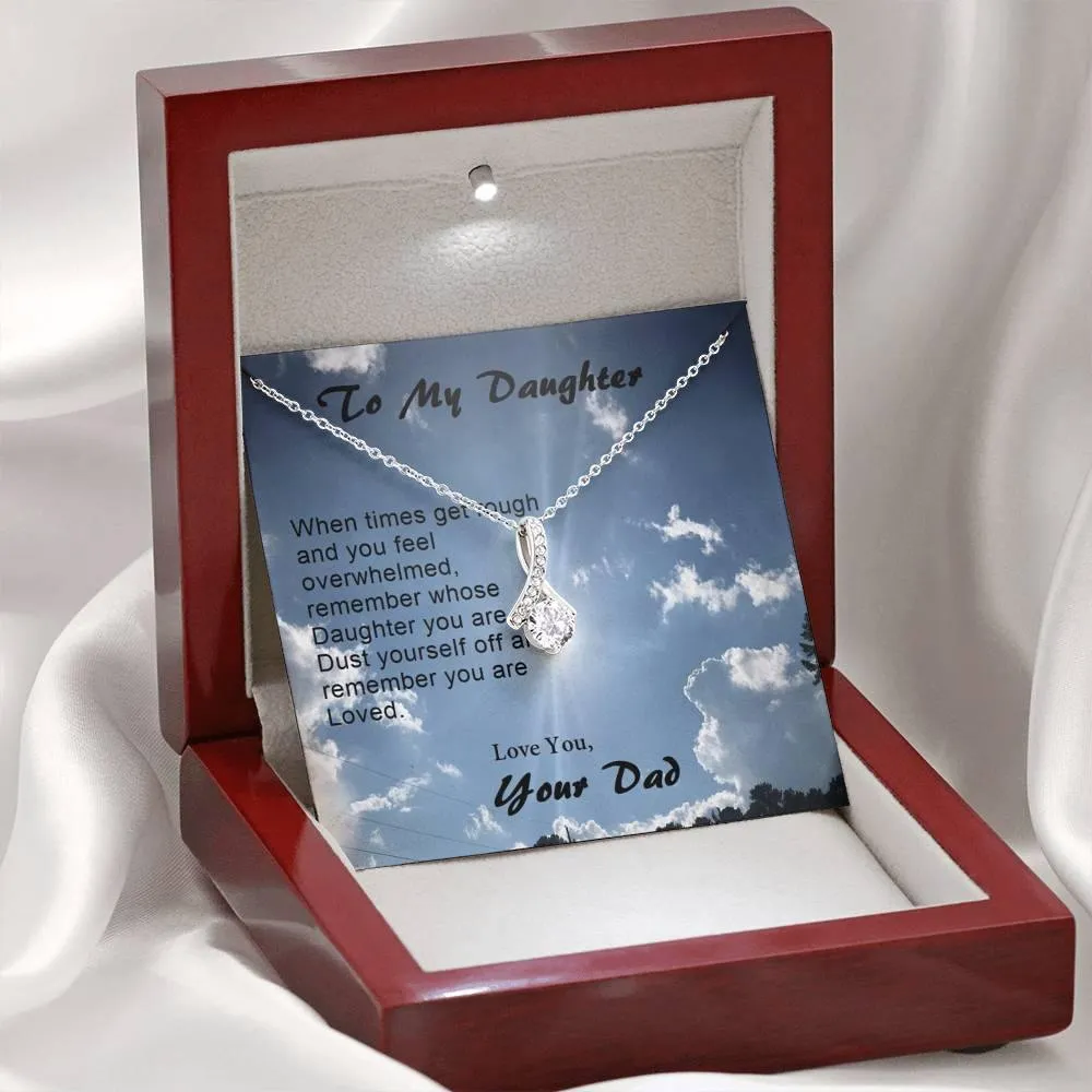 Daughter ALLURING BEAUTY Necklace, Dad Daughter Gift, Christmas, Anniversary, Birthday, Custom Message Card, Gift to Daughter