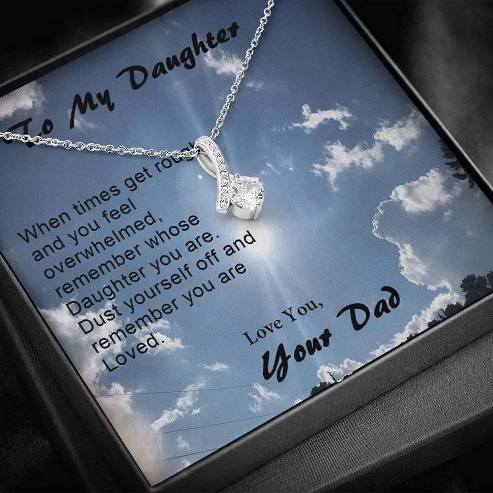 Daughter ALLURING BEAUTY Necklace, Dad Daughter Gift, Christmas, Anniversary, Birthday, Custom Message Card, Gift to Daughter
