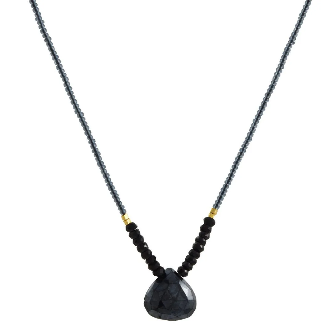 Debbie Fisher - Black Spinel and Gold Bead Necklace