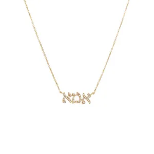 Diamond Ima Nameplate Necklace 14K