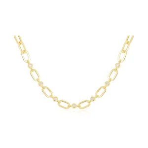 Diamond Pillow Jumbo Link Chain Necklace