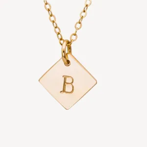 Diamond Shaped Necklace,  ONE 8mm Diamond Charm