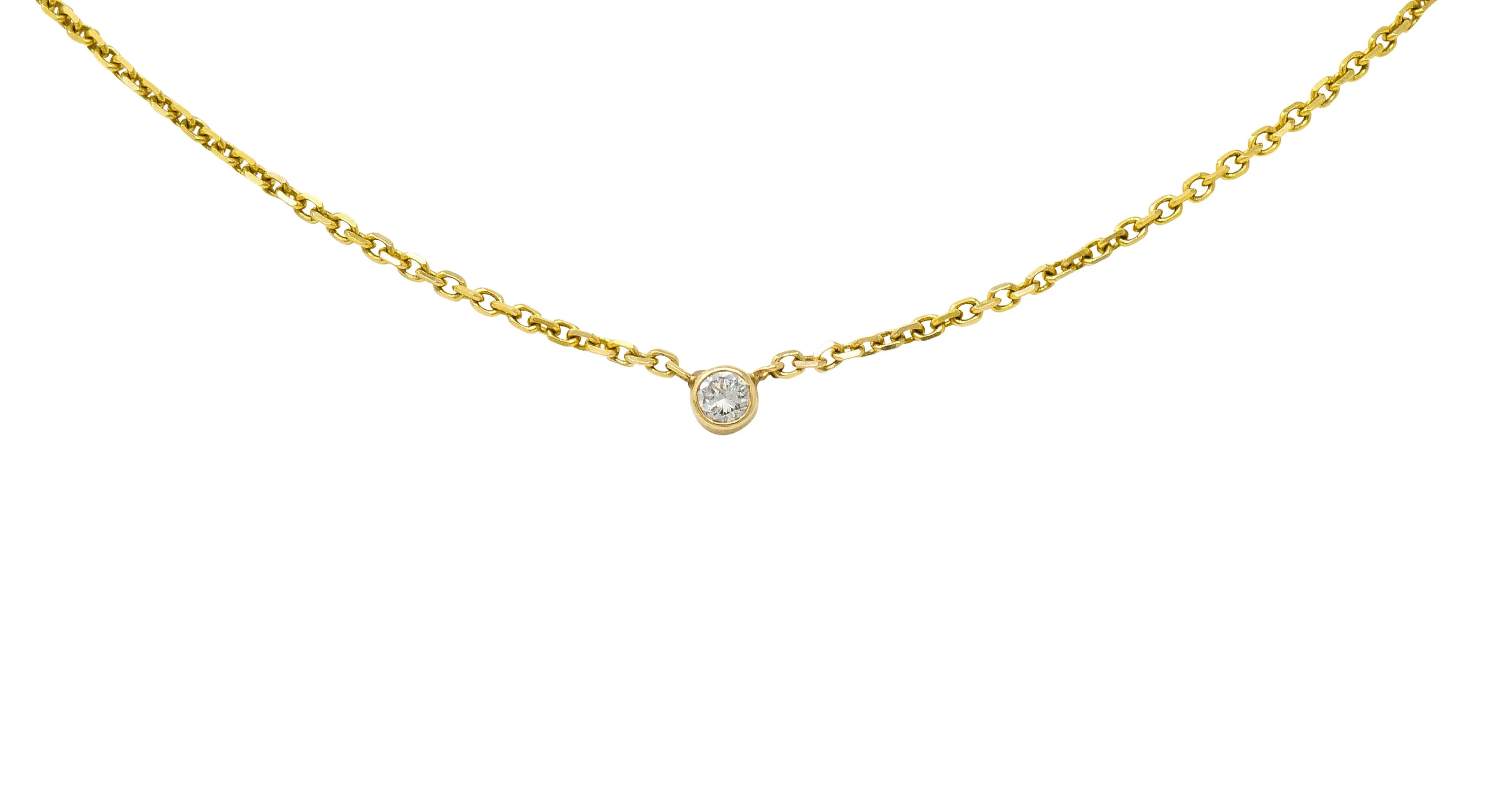 Diamond Solitaire 14 Karat Gold Necklace
