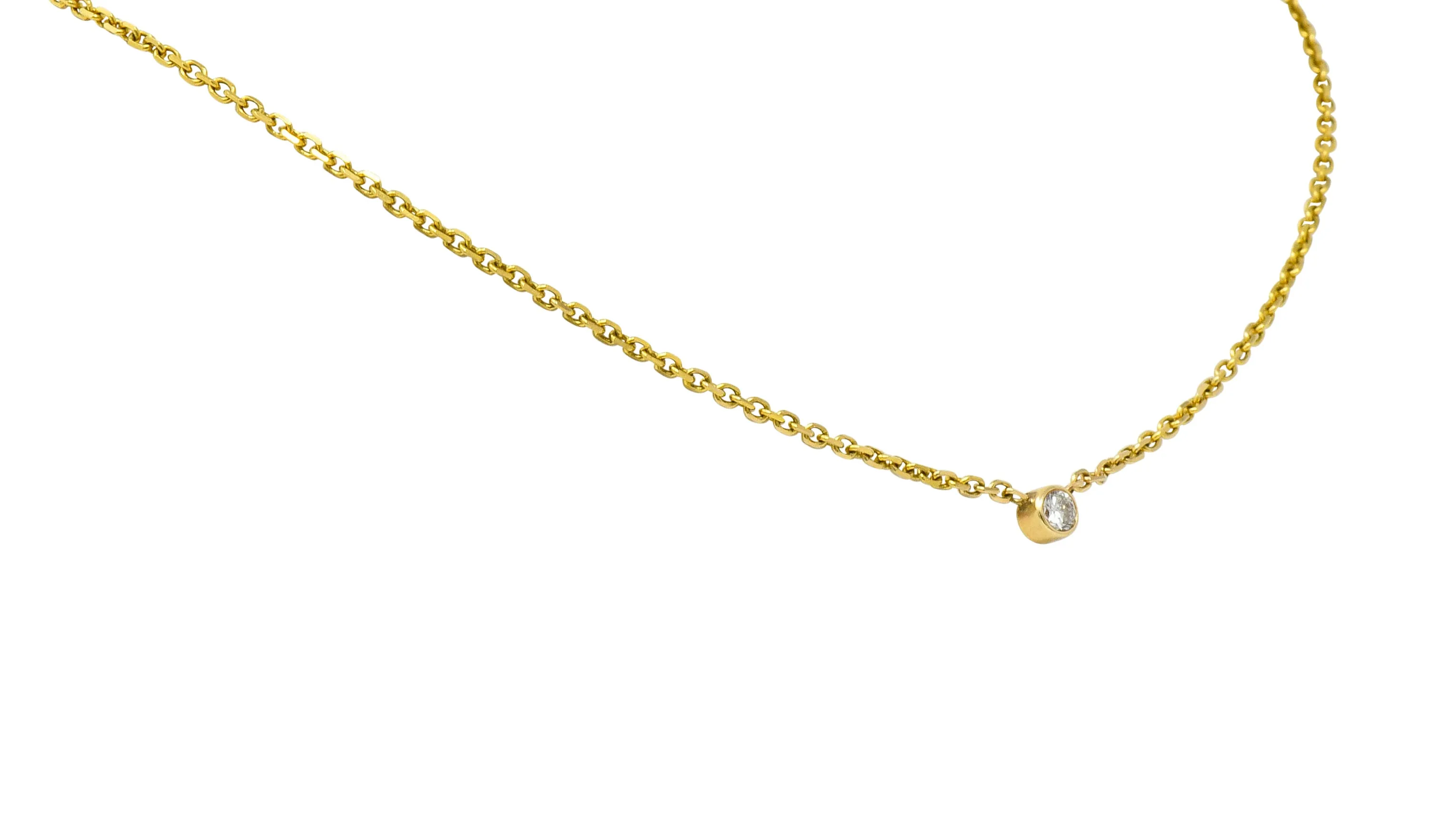 Diamond Solitaire 14 Karat Gold Necklace
