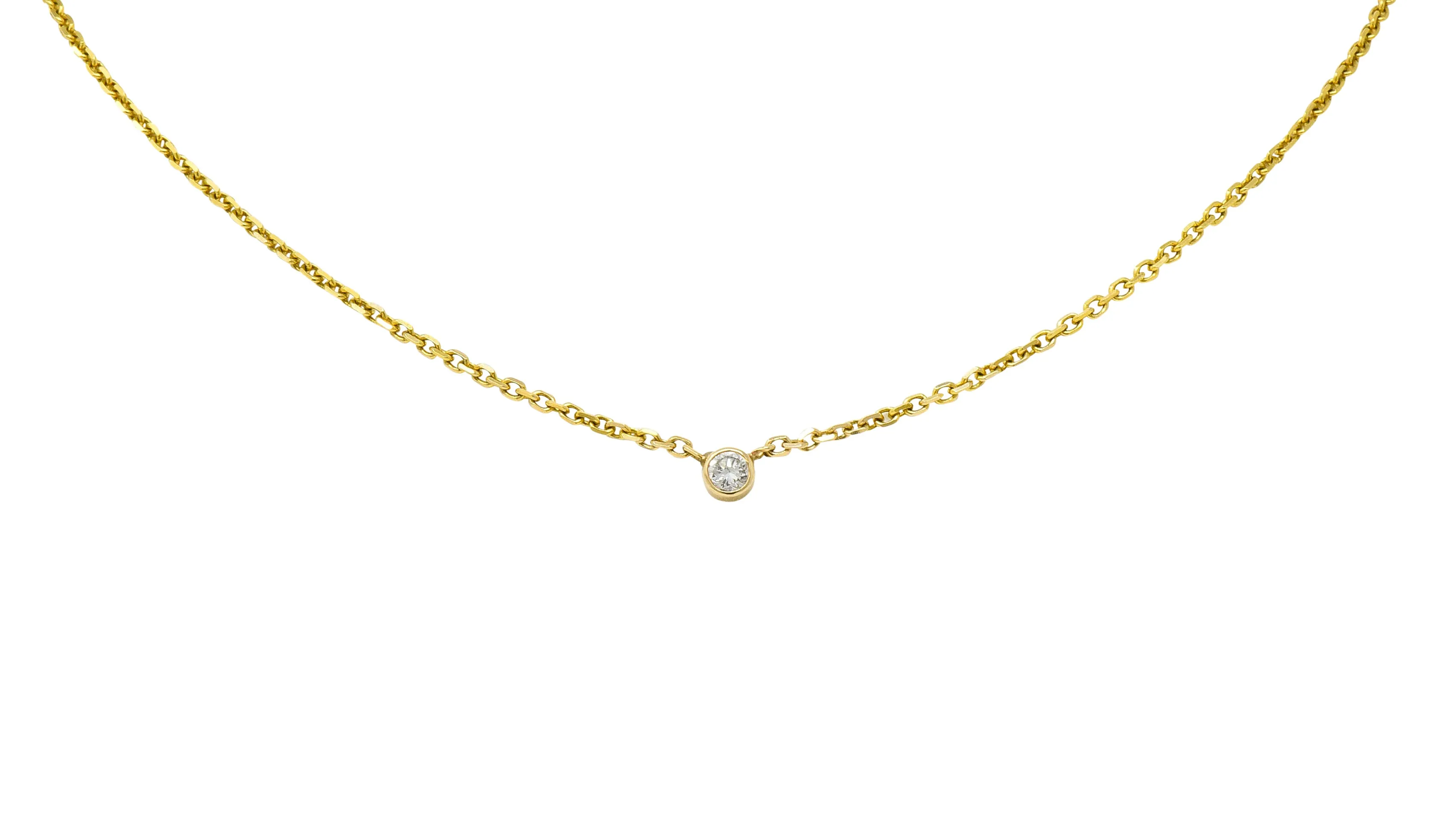 Diamond Solitaire 14 Karat Gold Necklace