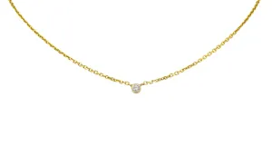 Diamond Solitaire 14 Karat Gold Necklace