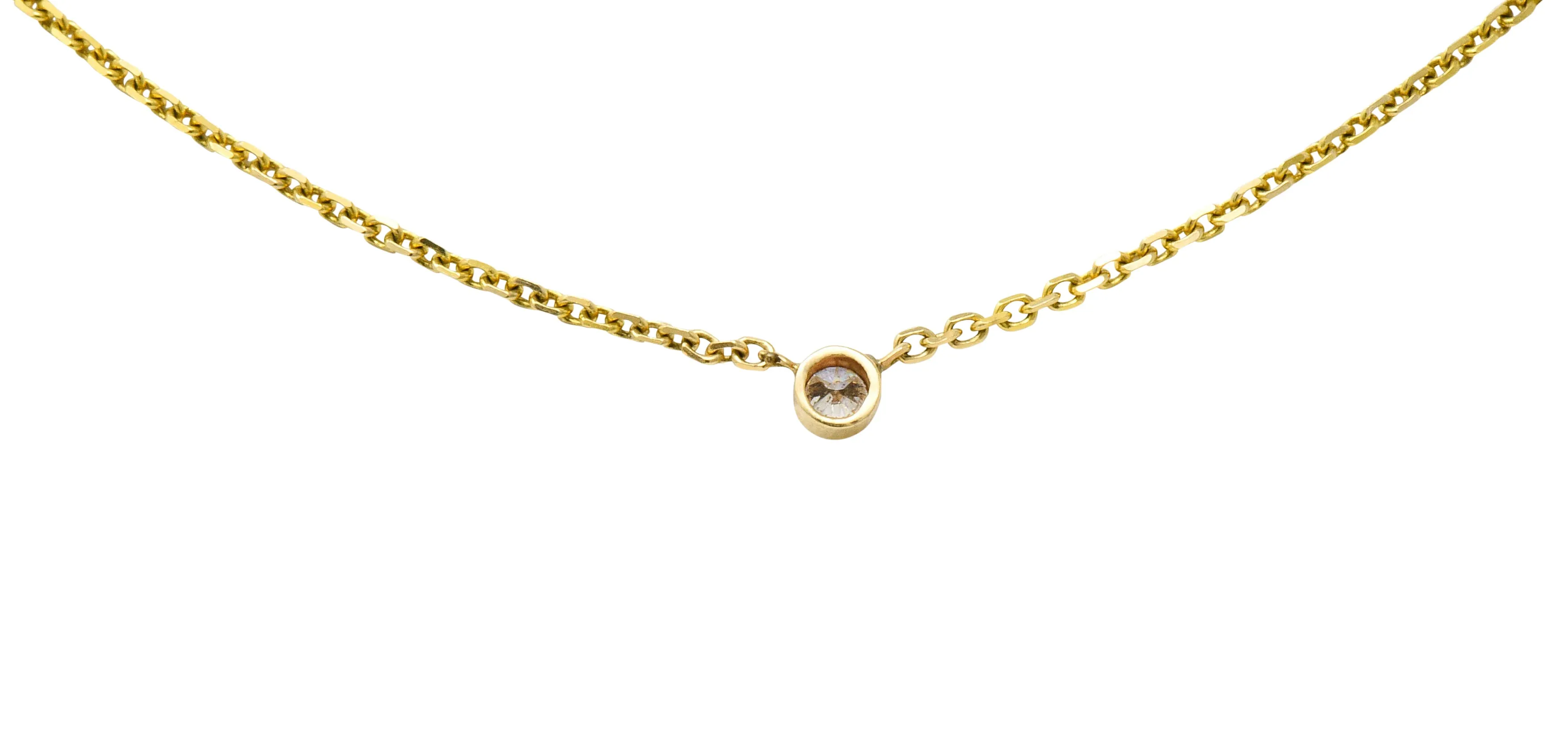Diamond Solitaire 14 Karat Gold Necklace