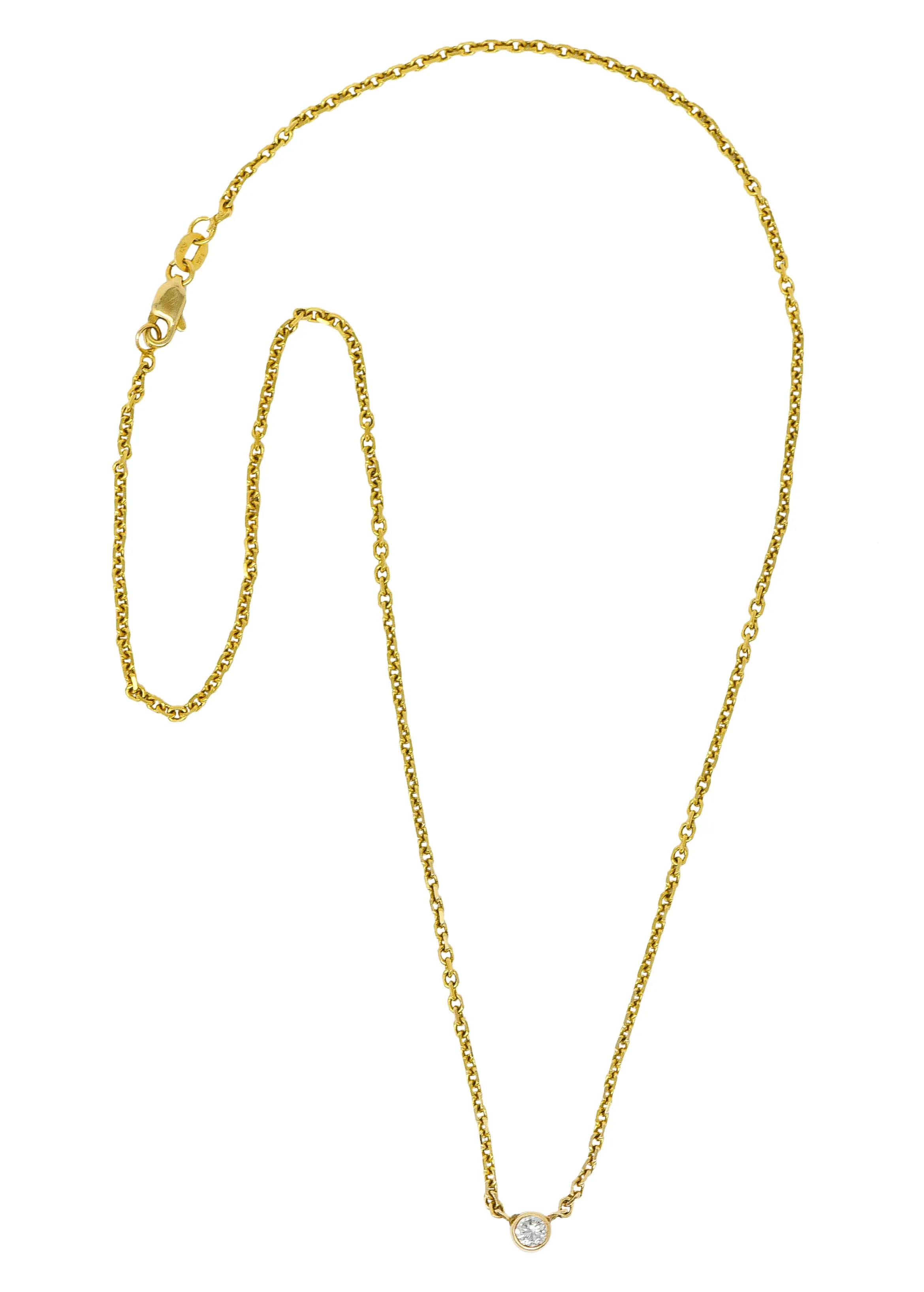 Diamond Solitaire 14 Karat Gold Necklace