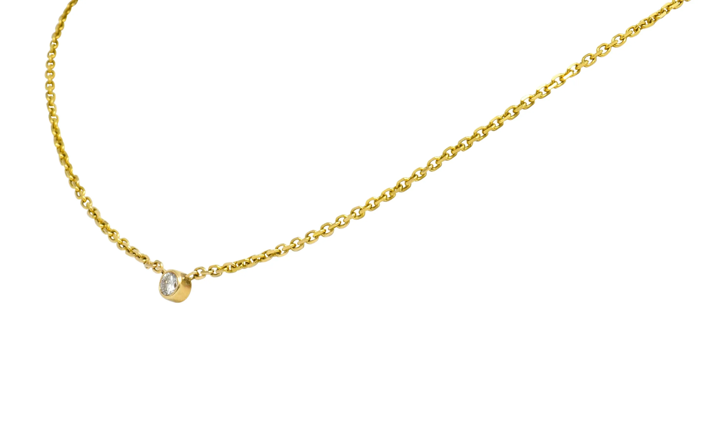 Diamond Solitaire 14 Karat Gold Necklace