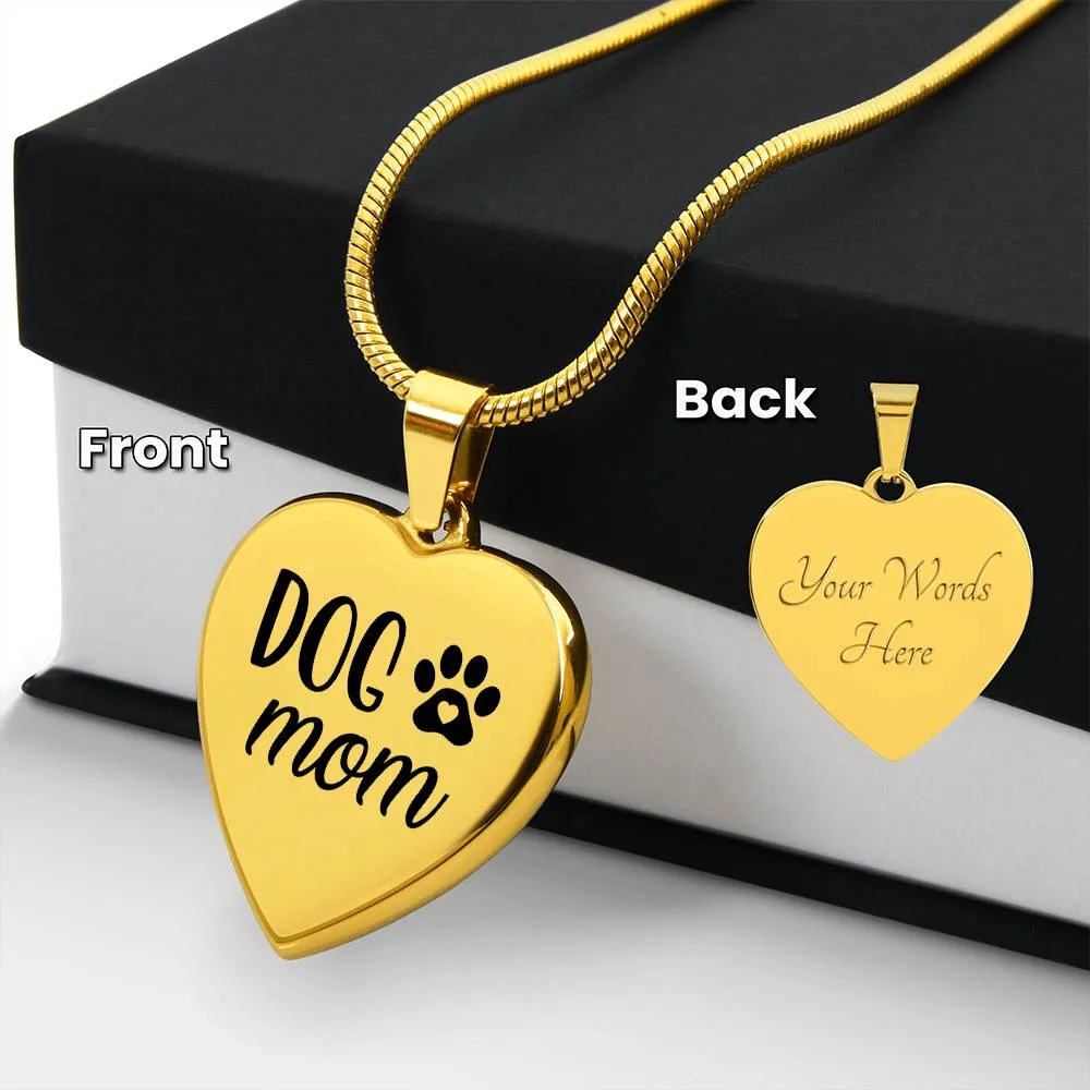 Dog Mom Necklace- Personalize the back with your own message!