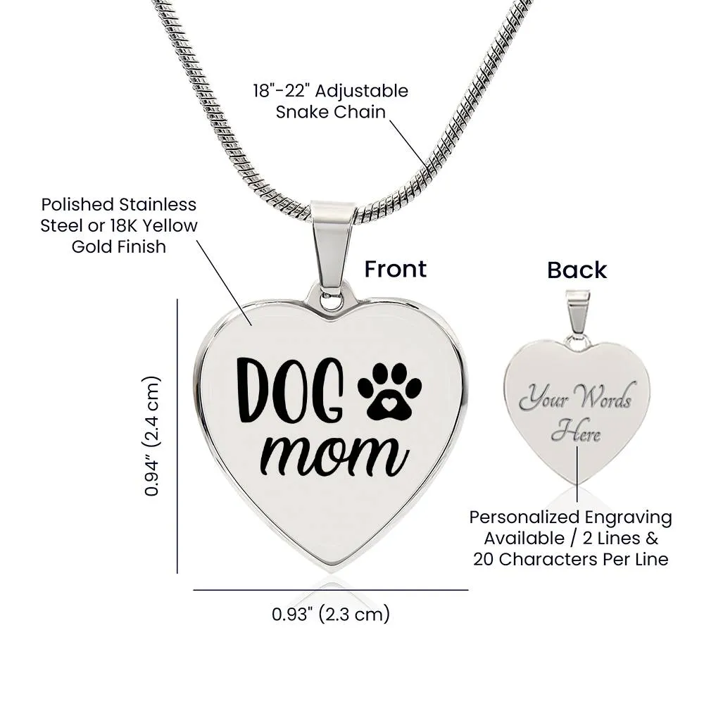 Dog Mom Necklace- Personalize the back with your own message!