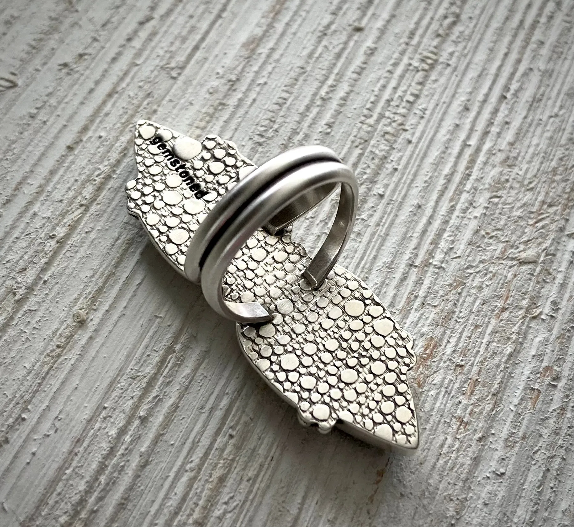 Double Dendrite Opal Statement Ring