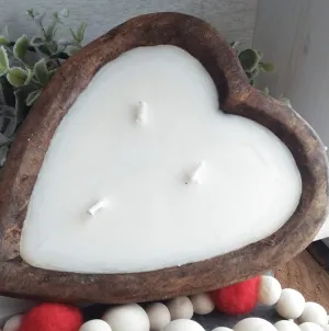 Dough Bowl Candles - Heart Shaped - Handcrafted Gifts - Home Decor
